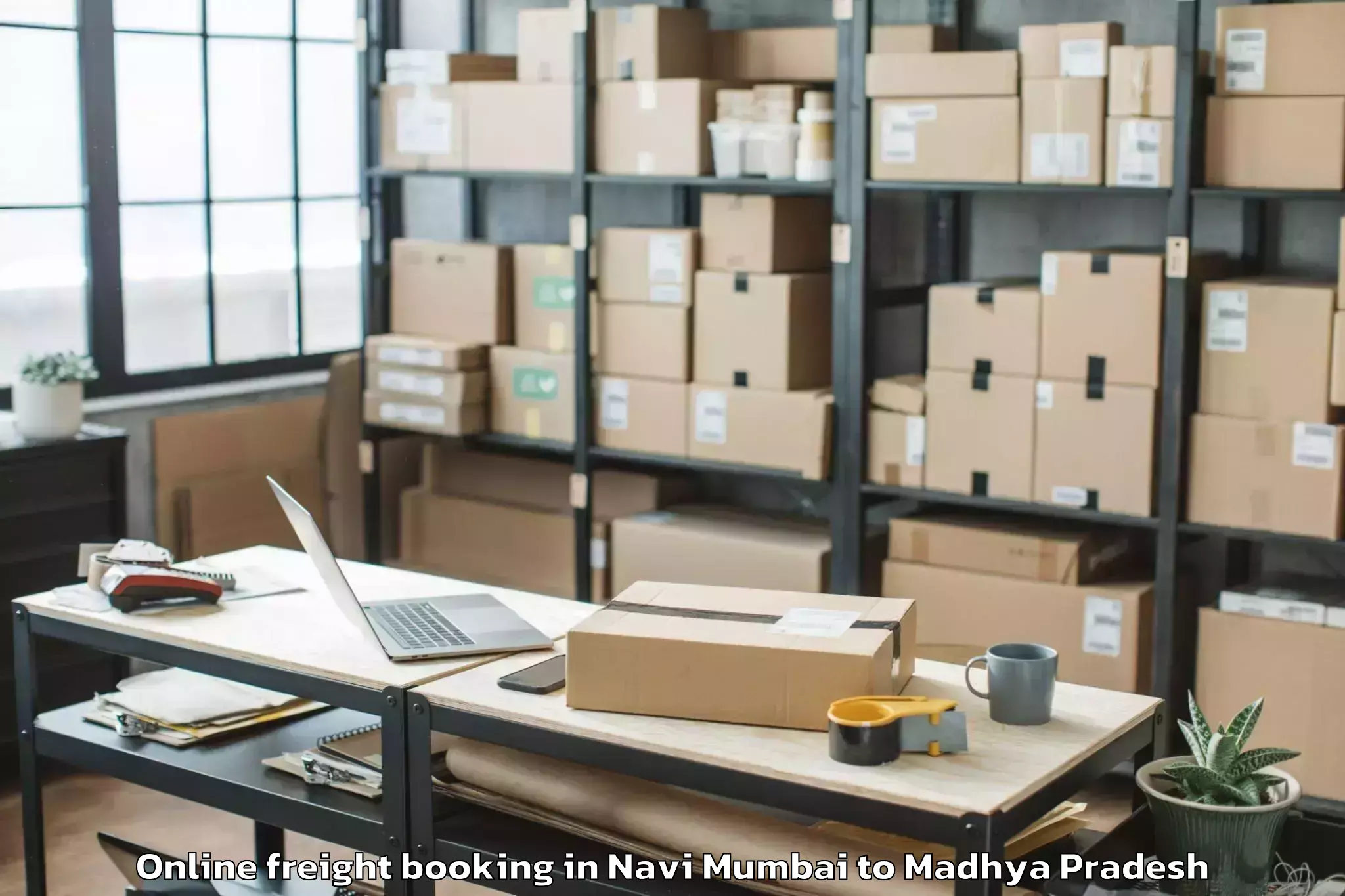 Professional Navi Mumbai to Ghugri Online Freight Booking